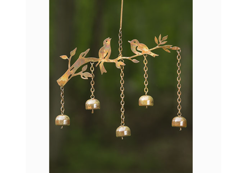 Flamed Birds with Bells Wind Chime 