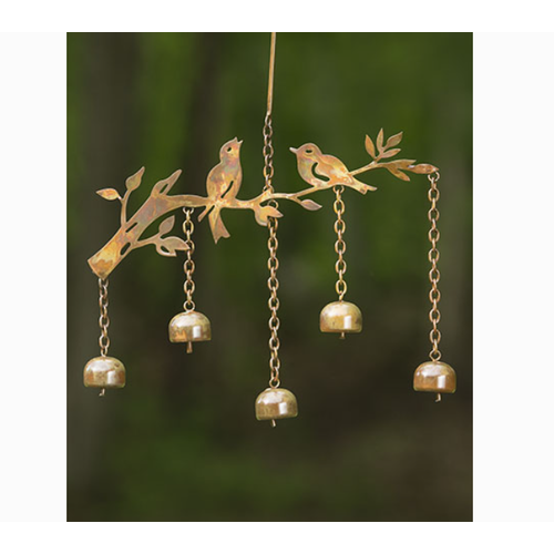  Flamed Birds with Bells Wind Chime 
