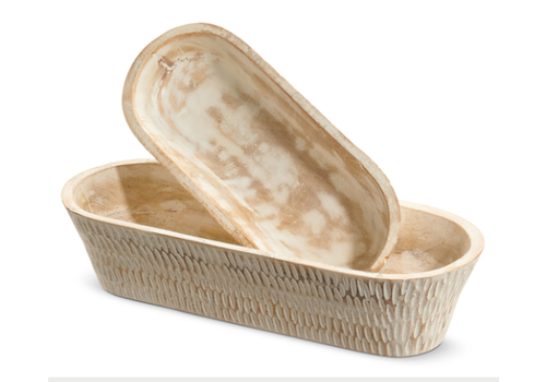  Whitewash Oval Bowl 