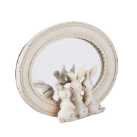 8.25" Rabbits with Glasses Mirrored Decor