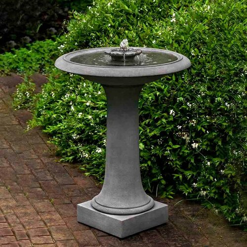 Campania International Camellia Birdbath Fountain   Campania International Camellia Birdbath Fountain
