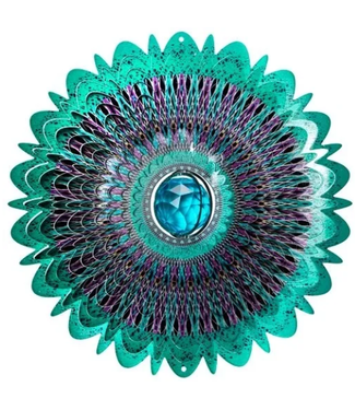 Spinfinity Designs Crystal Cosmic Mandala Wind Spinner with TAIL