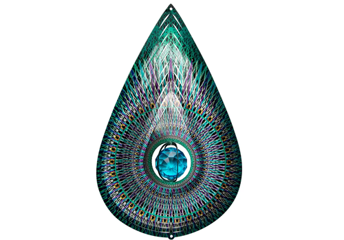  Spinfinity Designs Crystal Cosmic Teardrop Wind Spinner with TAIL 