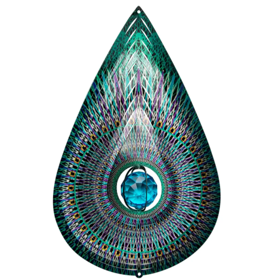 Crystal Cosmic Teardrop Wind Spinner with TAIL