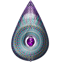 Crystal Purple Teardrop Wind Spinner