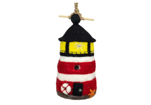 Lighthouse Wool Birdhouse   Lighthouse Wool Birdhouse