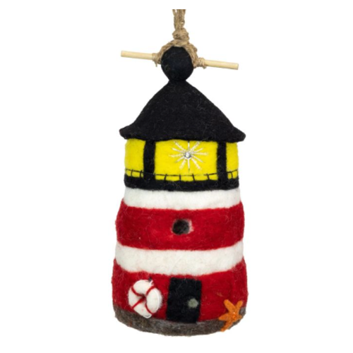 Lighthouse Wool Birdhouse   Lighthouse Wool Birdhouse