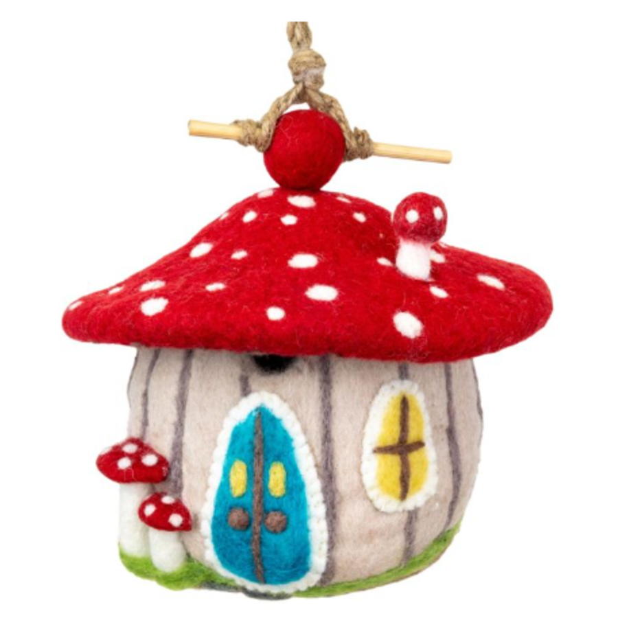 Forest Mushroom Wool Birdhouse