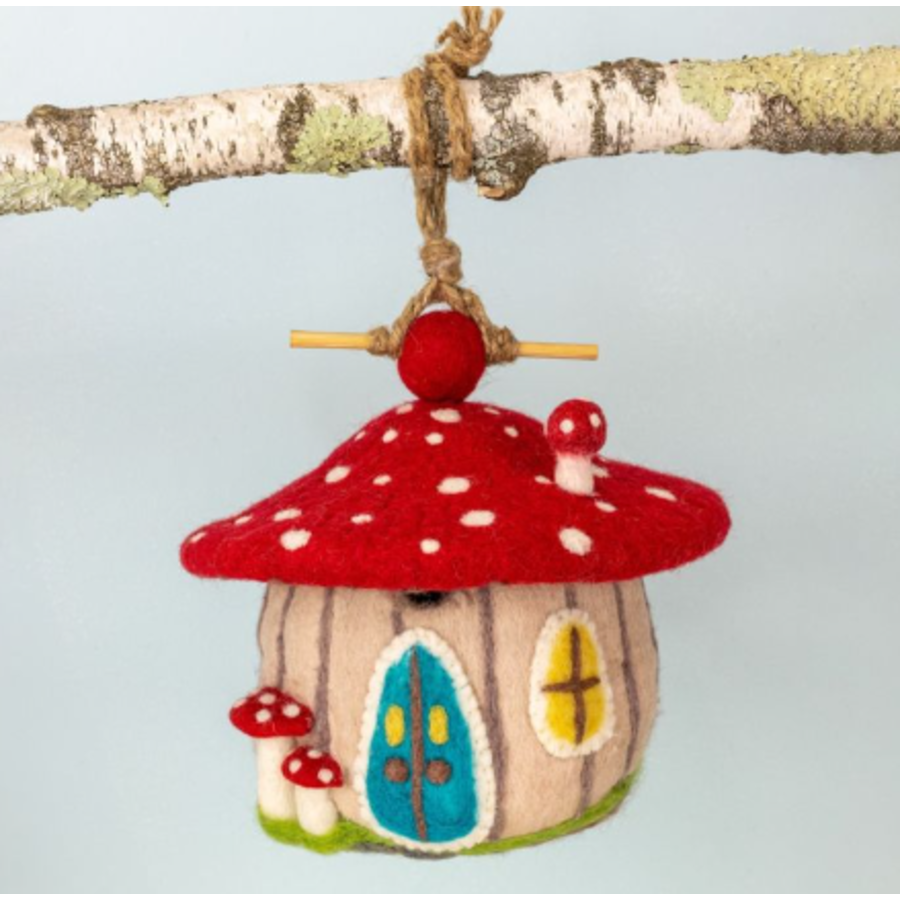 Forest Mushroom Wool Birdhouse