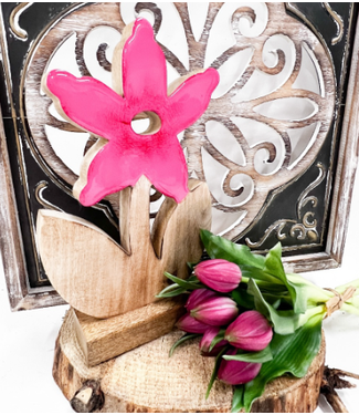 Wholesale Home Decor Pink Enamel Flower Stand