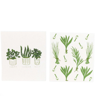 Rockflowerpaper Herbs Reusable Cloth Set of 2