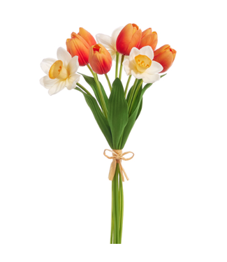 15" Real Touch Tulip & Daffodil Bouquet
