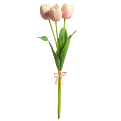  20" Real Touch Light Pink Tulip Bundle 