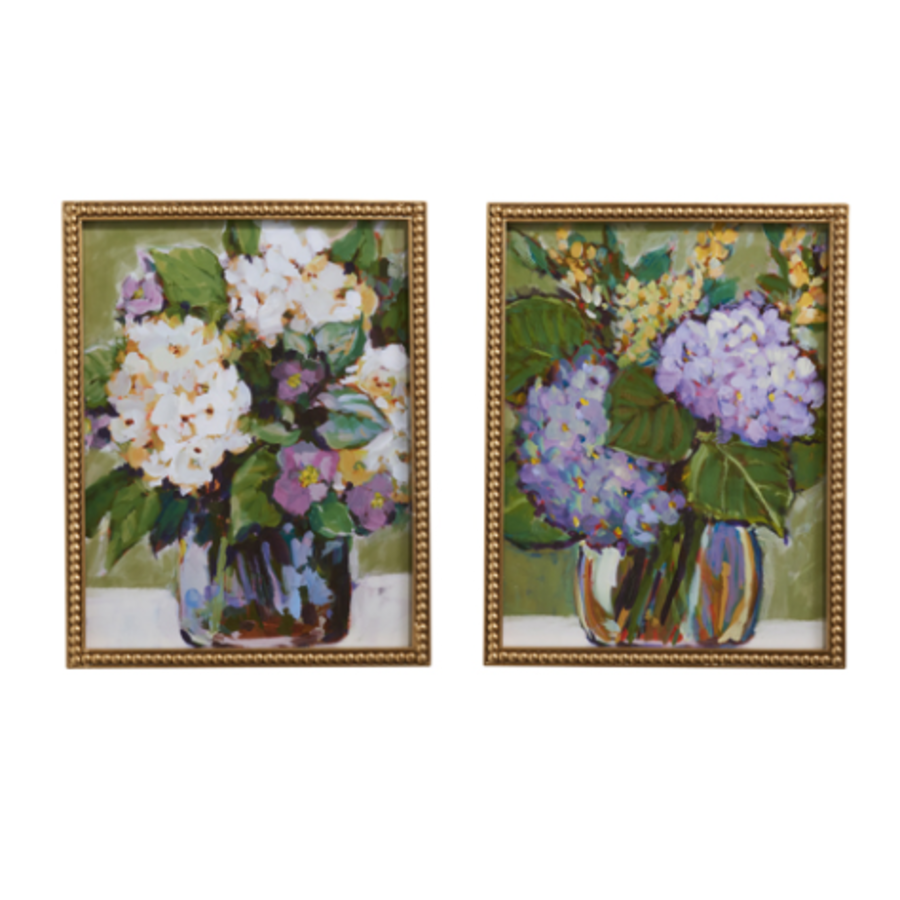 18" Hydrangea Vase Framed Wall Art