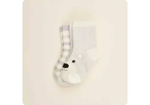  Warmies Marshmallow Bear Crew Sock Set Small 
