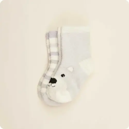  Warmies Marshmallow Bear Crew Sock Set Small 