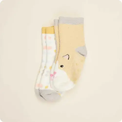  Warmies Calico Cat Crew Sock Set Small 