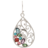 Rain Jewelry Collection Silver Multicolor Sparkle Swirl Teardrop Earrings