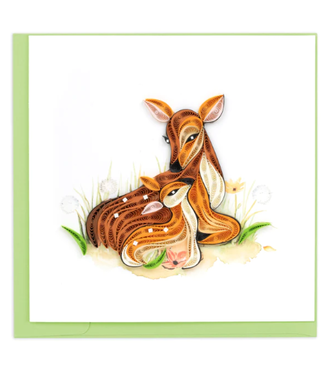 Quilling Cards Doe & Fawn Card