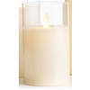 Will's Company Cream LED Candle in Clear Glass Cylinder
