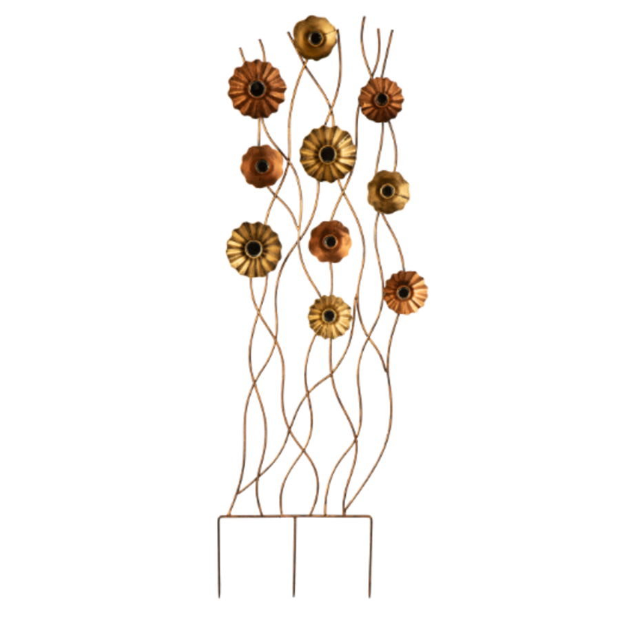 Copper Botanical Garden Trellis with Daisies