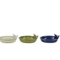 Ceramic Bird Bath with Birds
