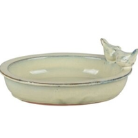 Ceramic Bird Bath with Birds