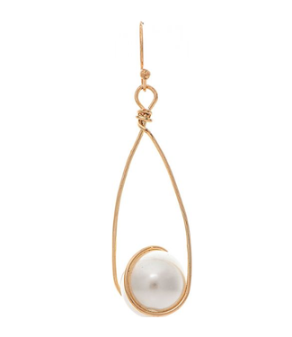 Rain Jewelry Collection Gold Loopy Big Pearl Drop Earrings
