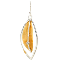 Silver Gold Foil Artistic Leaf Earrings