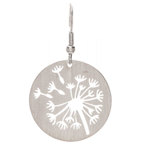 Silver Dandelion Cutout Earrings