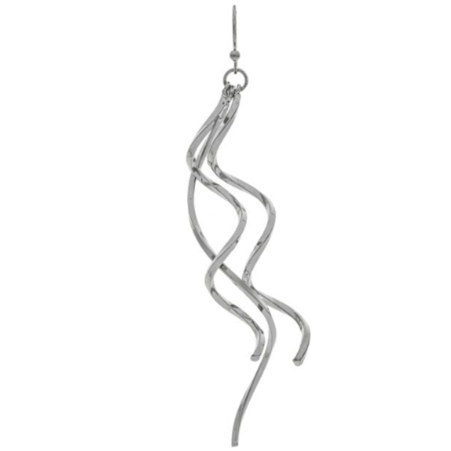 Two Tone Squiggles Wire Earrings