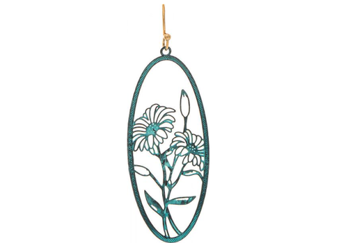  Rain Jewelry Collection Patina Daisy Silhouette Earrings 