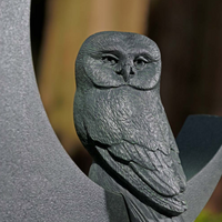 Lunar Owl Cast Stone Statue (2 pcs)