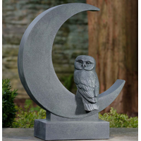 Lunar Owl Cast Stone Statue (2 pcs)