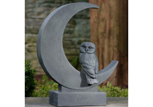  Campania International Lunar Owl Cast Stone Statue (2 pcs) 