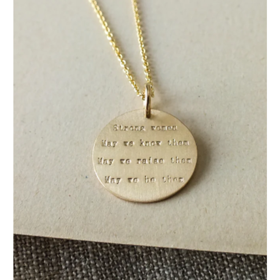 Strong Women Quote Necklace GF