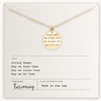 Strong Women Quote Necklace GF