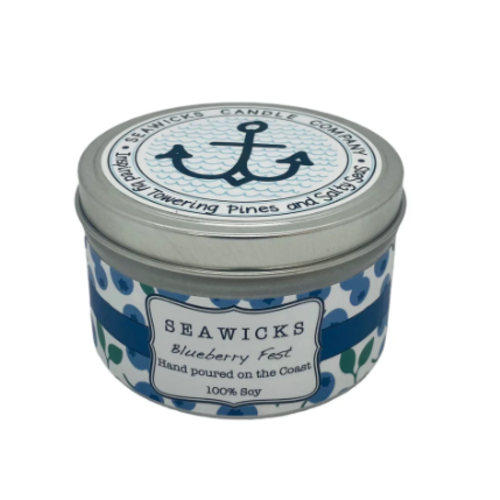  Seawicks Travel Tin 100% Soy Candle Blueberry Fest 