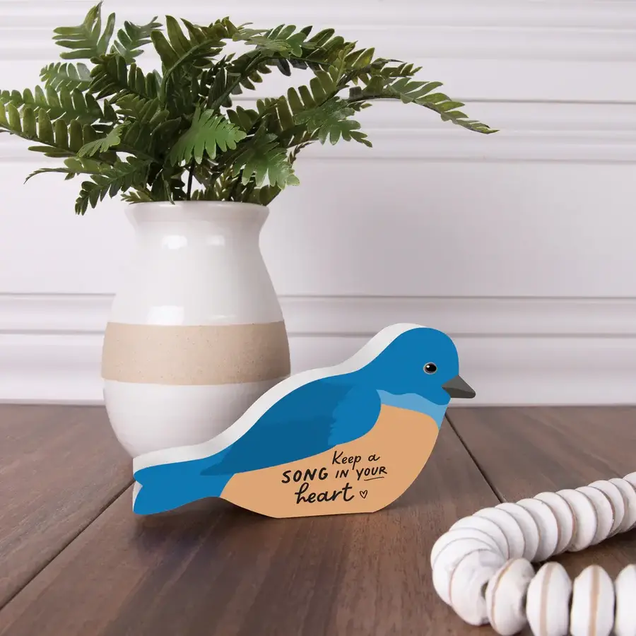 Wood Bird Decor "Keep a Song in Your Heart"*