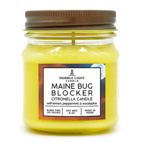  Nubble Light Candle Maine Bug Blocker Soy Candle 8 oz 