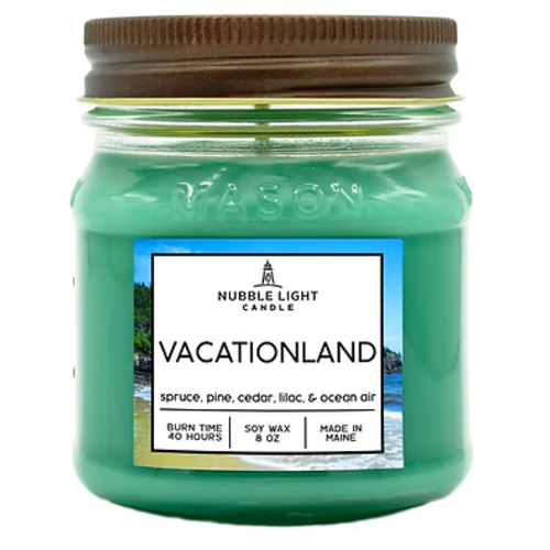  Nubble Light Candle Vacationland Soy Candle 8 oz 