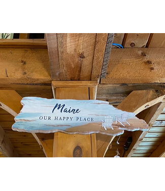 P. Graham Dunn Maine Our Happy Place Wooden Sign