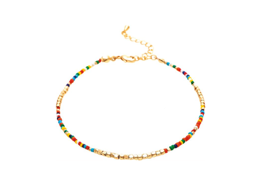  Rain Jewelry Collection Gold Multi Bead Anklet 