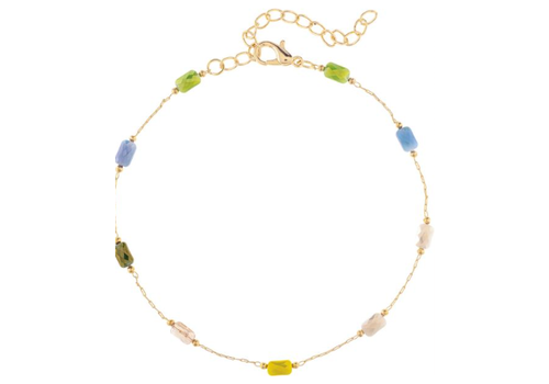  Rain Jewelry Collection Gold M/C Stations Bead Anklet 