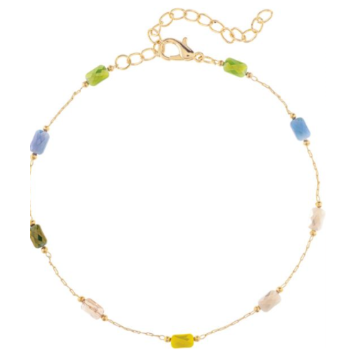  Rain Jewelry Collection Gold M/C Stations Bead Anklet 
