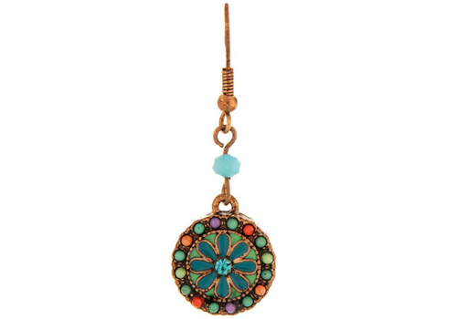  Rain Jewelry Collection Blue Flower Wheel Earrings 