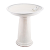 Bradley Caldwell, Inc White Ceramic Pedestal Bird Bath with Bird
