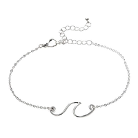 Silver Rip Curl Wave Chain Anklet