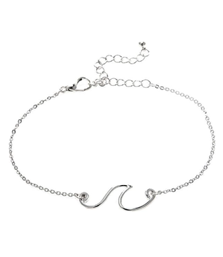 Rain Jewelry Collection Silver Rip Curl Wave Chain Anklet