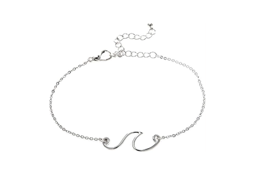  Rain Jewelry Collection Silver Rip Curl Wave Chain Anklet 